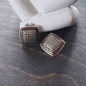 Vtg mixed metal clip-on statement studs